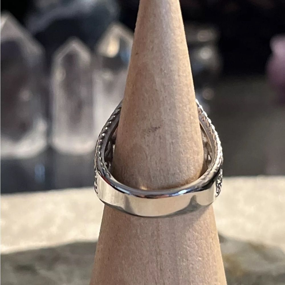 Galilea Rose Quartz Ring Set In Rhodium Over Sterling Silver 9ctw - Picture 5 of 9